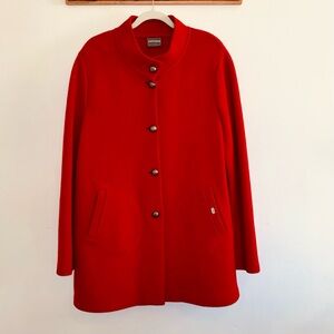Geiger (Austria) Pure Red Wool coat, women’s size EU 42, US 14